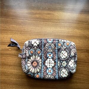Vera Bradley Brown Floral Quilted Pouch